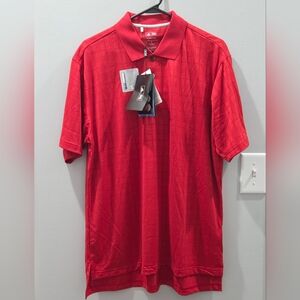 NWT Red Adidas Golf Shirt. Medium.